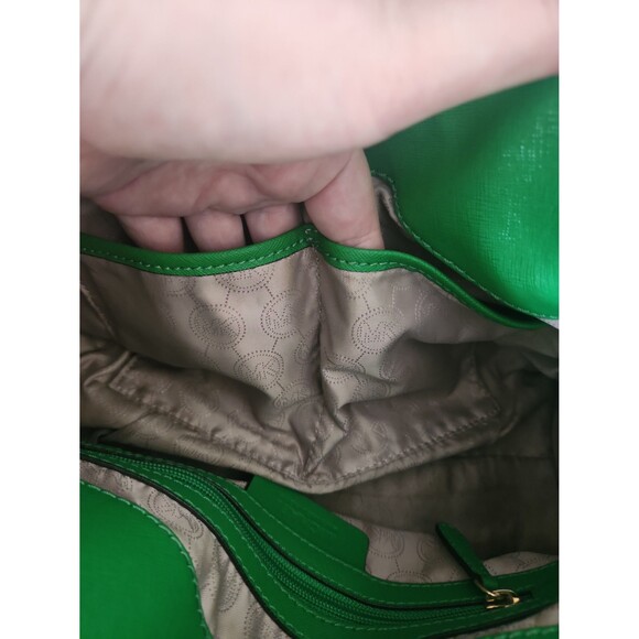 Michael Kors Green Leather Hamilton Satchel Shoulder Bag - Picture 9 of 12